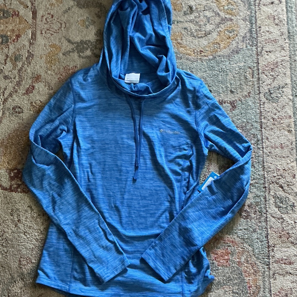 Columbia Heathered Blue Hooded Pullover